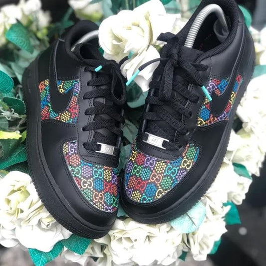 Custom Air Force 1 Dark Summer Gucci Stars