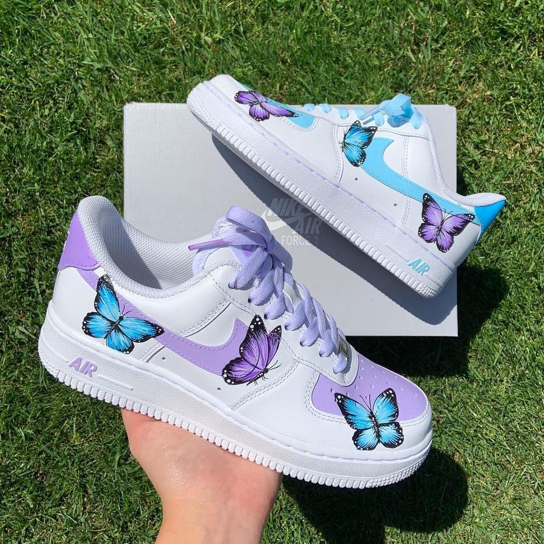 CUSTOM AIR FORCE 1 BUTTERFLY BLUE PURPLE