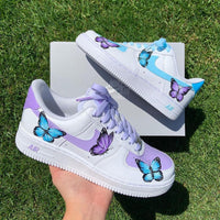 CUSTOM AIR FORCE 1 BUTTERFLY BLUE PURPLE