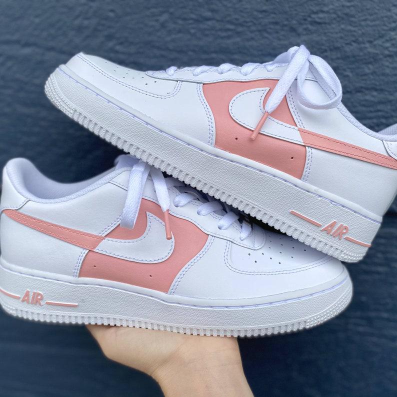 Custom Pink Nike Drip Air Force Ones