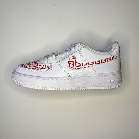 Custom Air Force 1 Red Fendi