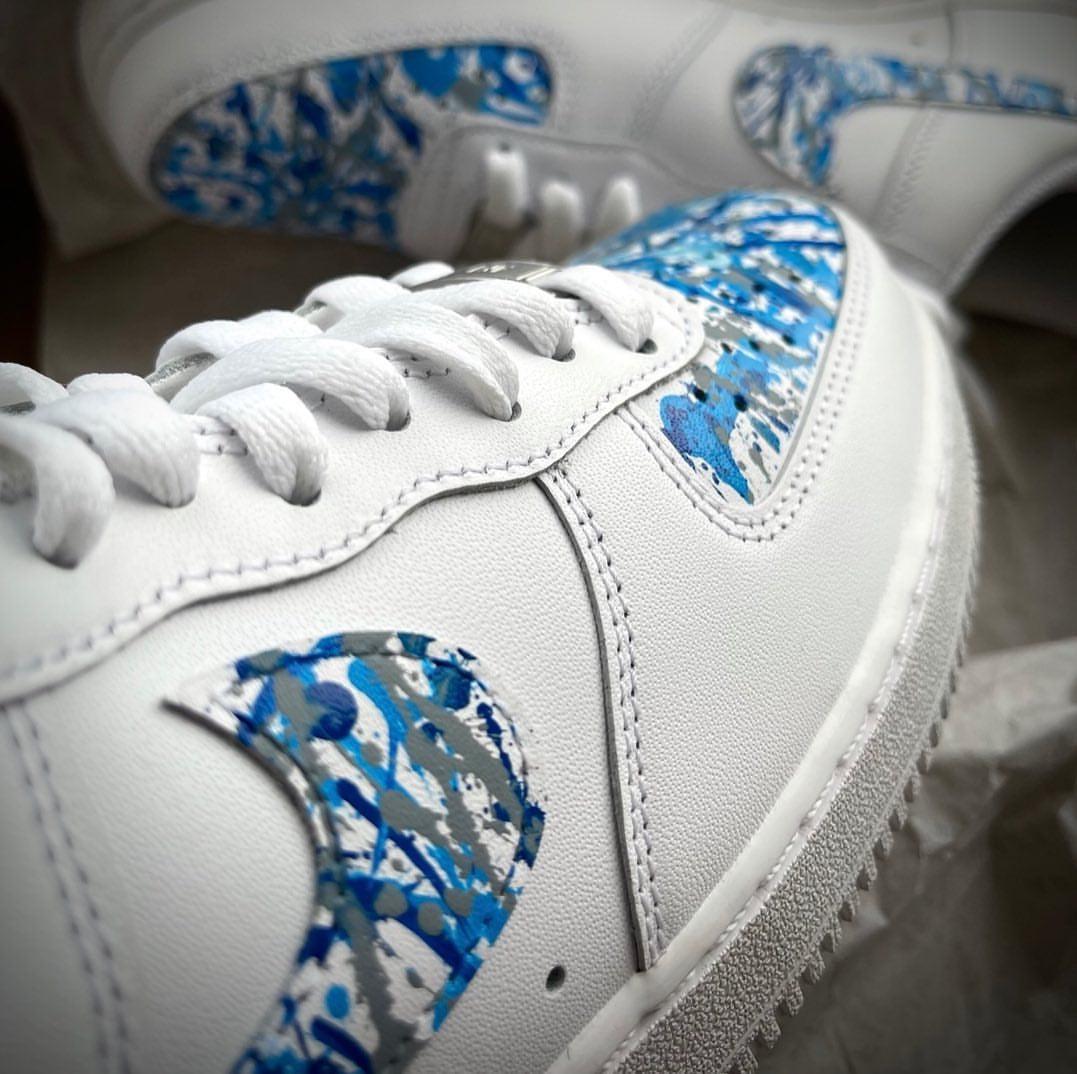 Custom Air Force 1 Blue Splash