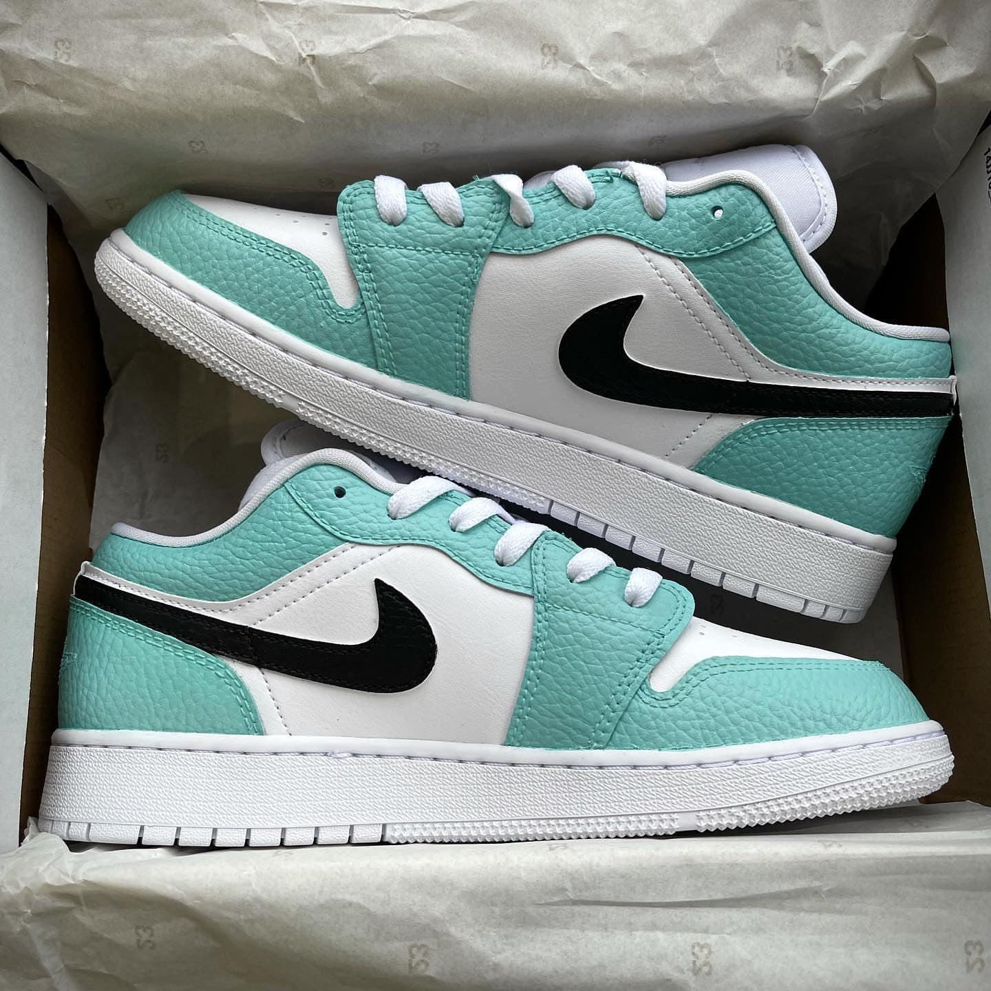 Custom Air Jordan 1 Mint Black Swoosh