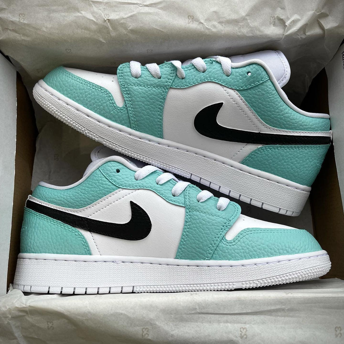 Custom Air Jordan 1 Mint Black Swoosh