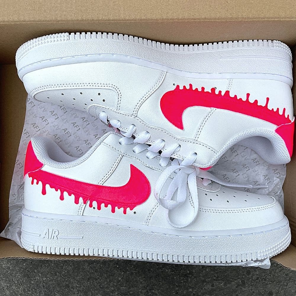 Custom Air Force 1 X Drip Red Colour