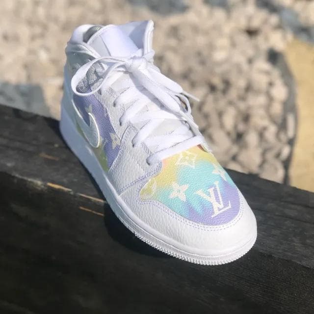 Custom Air Jordan 1 Pastel Monogram LV