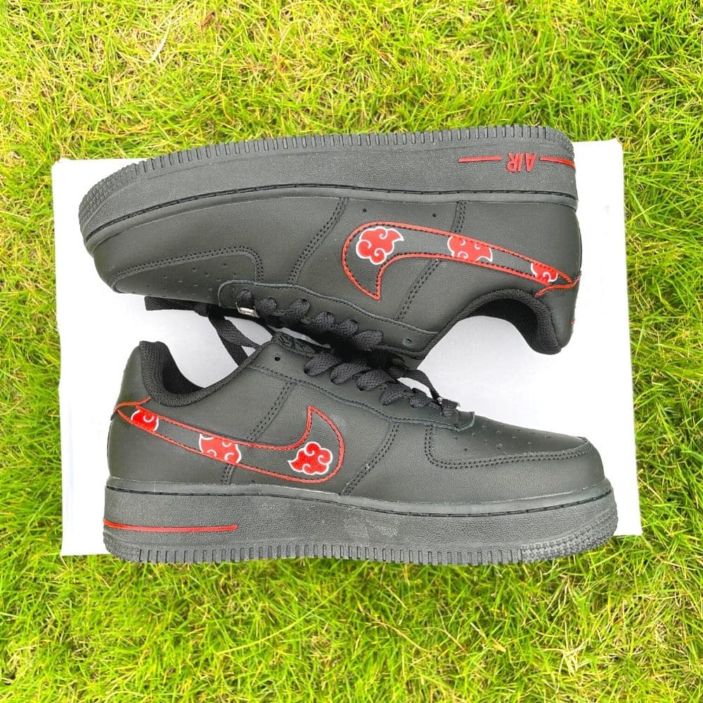 Custom Air Force 1 X Black and Red clouds