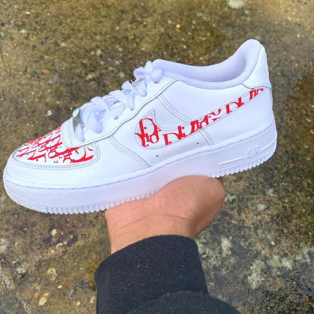 Custom Air Force 1 Red Dior