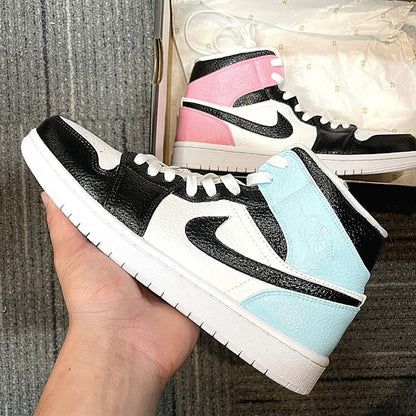 Custom Air Jordan 1 X Pink BLUE Mid