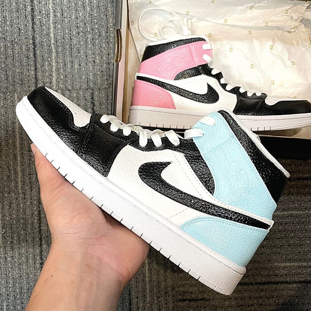 Custom Air Jordan 1 X Pink BLUE Mid