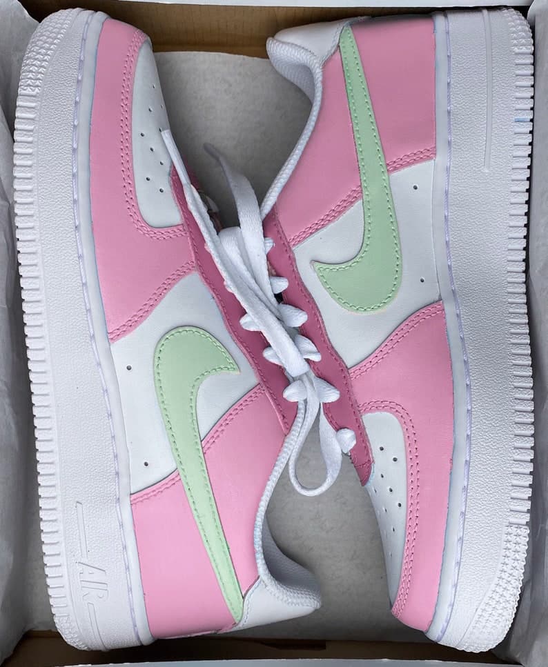 Nike Air Force 1 X Pink With Green Tick