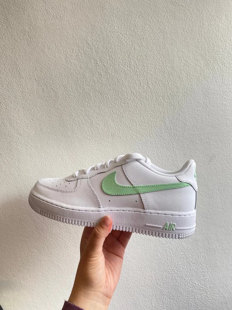 Custom Air Force 1 mintgreen Swoosh