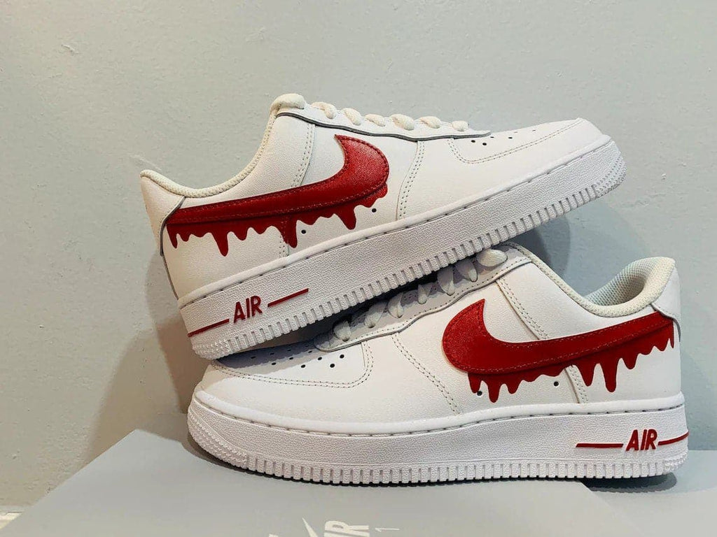 Custom Nike Air Force 1 Swoosh Red - Any Color Drip