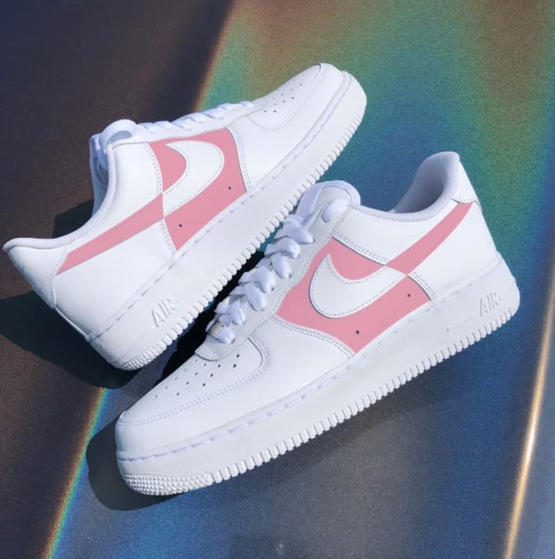 Custom Air Force 1 White Flesh Pink