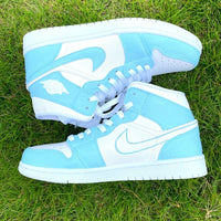 Custom Air Jordan 1 X Baby Blue White Swoosh