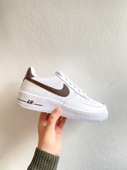 Custom Air Force 1 chocolate Brown Swoosh