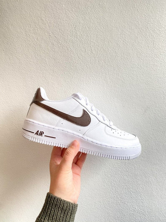 Custom Air Force 1 chocolate Brown Swoosh