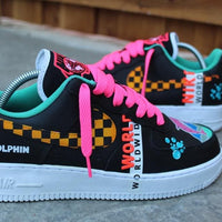 Custom Air Force 1 Pink Dolphin Wide 🌎