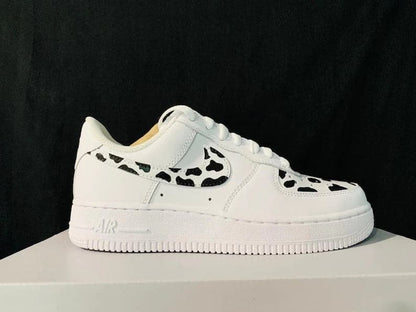 Custom Nike Air Force 1 Cow Print Black