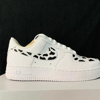 Custom Nike Air Force 1 Cow Print Black