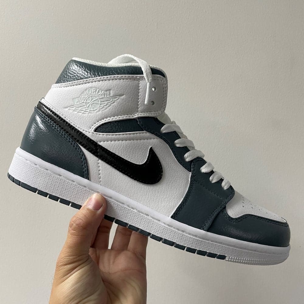 Custom Grey White Air Jordan 1