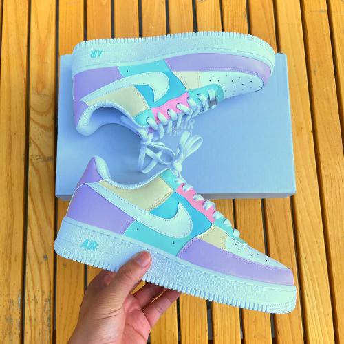 Custom Air Force 1 X Pastel rainbow