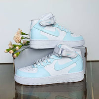 Baby Blue Colour Block Hand-painted Custom Nike AF1