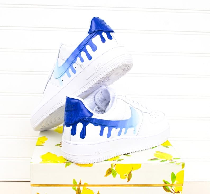 Blue Gradient Air Force 1 Handpainted AF1 Gradient