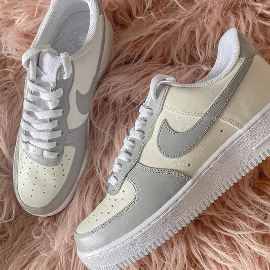 Gray/Cream Custom Air Force 1s