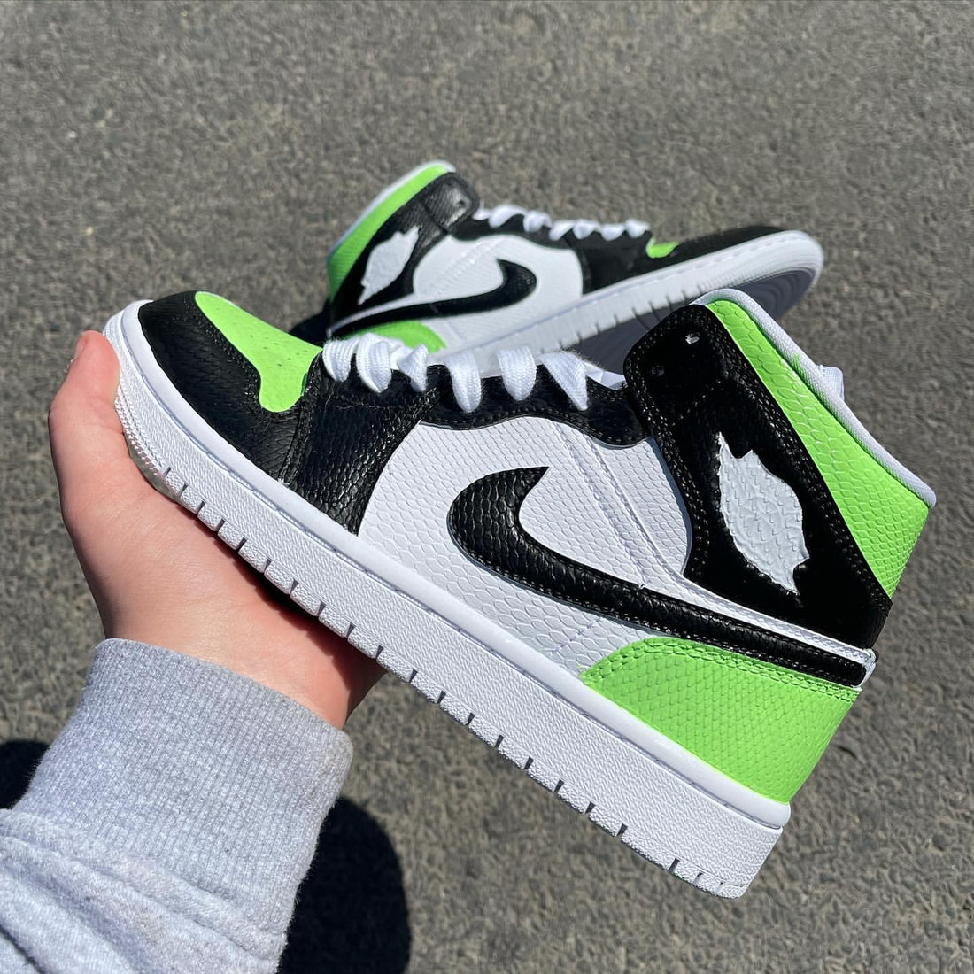 Custom Air Jordan 1 Black Green