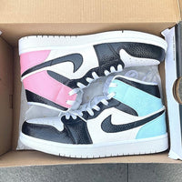 Custom Air Jordan 1 X Pink BLUE Mid