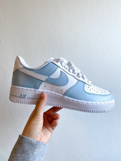 Custom Air Force 1 Baby Blue Colour Block