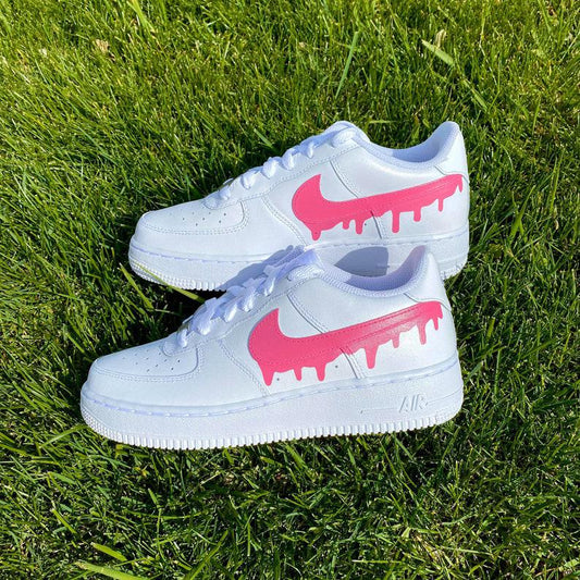 Custom Pink Nike Drip Air Force Ones