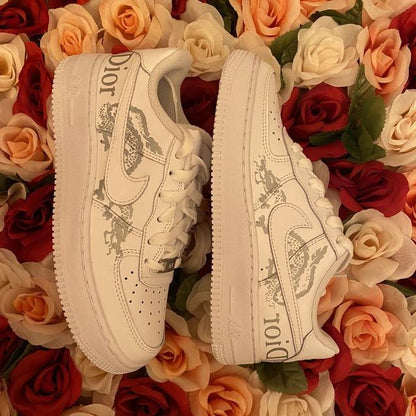 Custom Air Force 1 Reflective Dior Dragon 🐉🐉