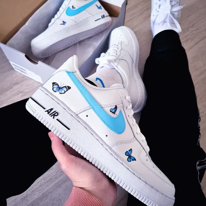 Blue Swoosh Butterfly Nike Air Force 1