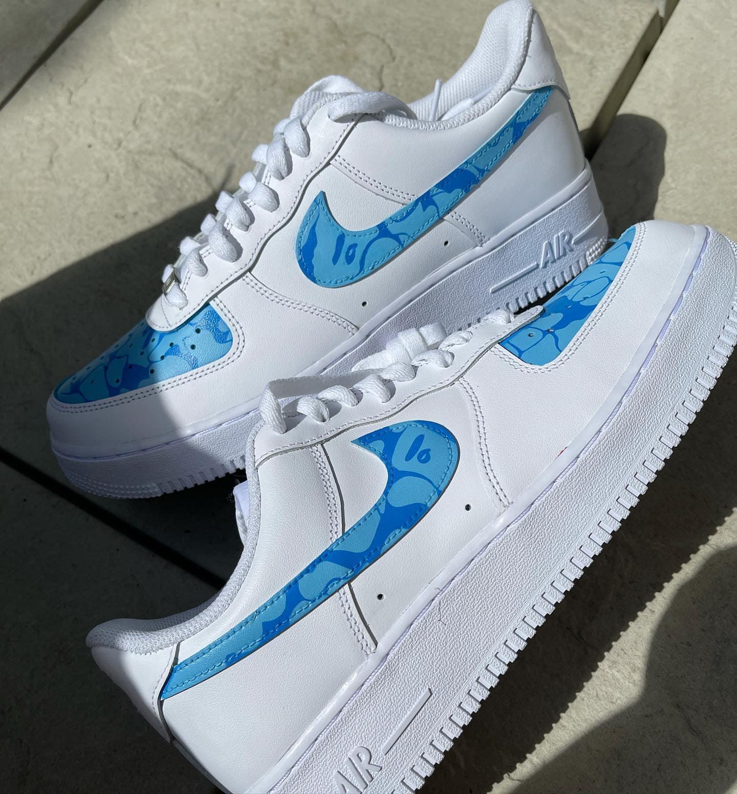 Custom Air Force 1 Blue BAPE