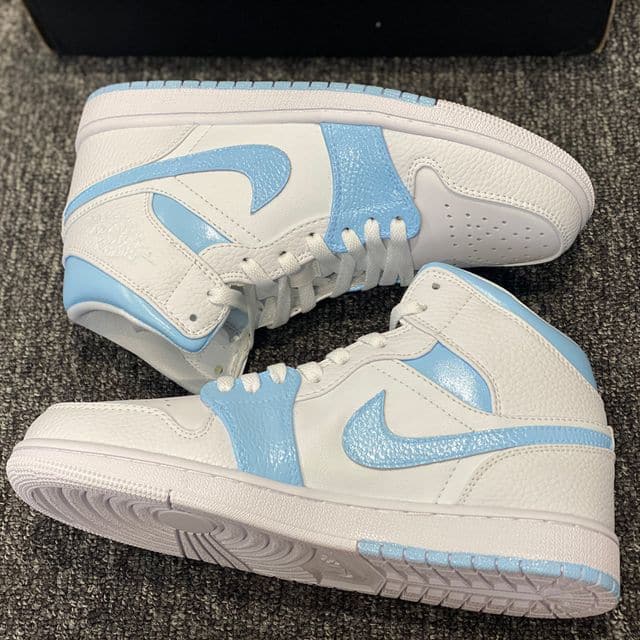 BABY BLUE SWOOSH AIR JORDAN 1 CUSTOM
