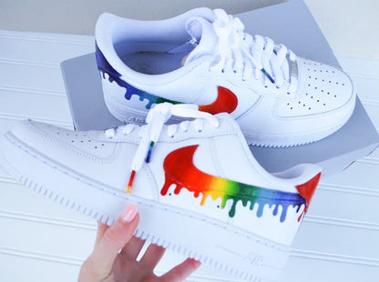 Rainbow Air Force 1 Handpainted Rainbow Design Men