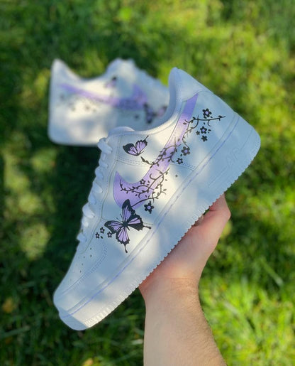 Custom Air Force 1 Purple Butterfly Dreamland