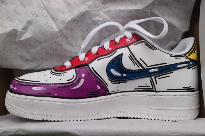Custom Nike Air Force 1 X Cartoon red Blue