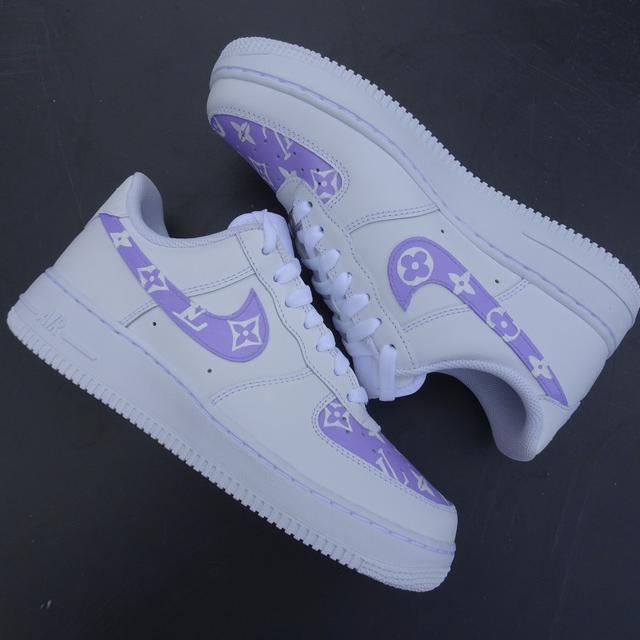 Custom Air Force 1 Purple LV Pattern