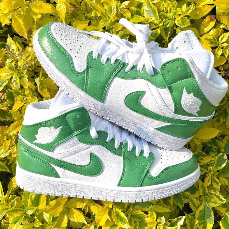 custom air jordan 1 green