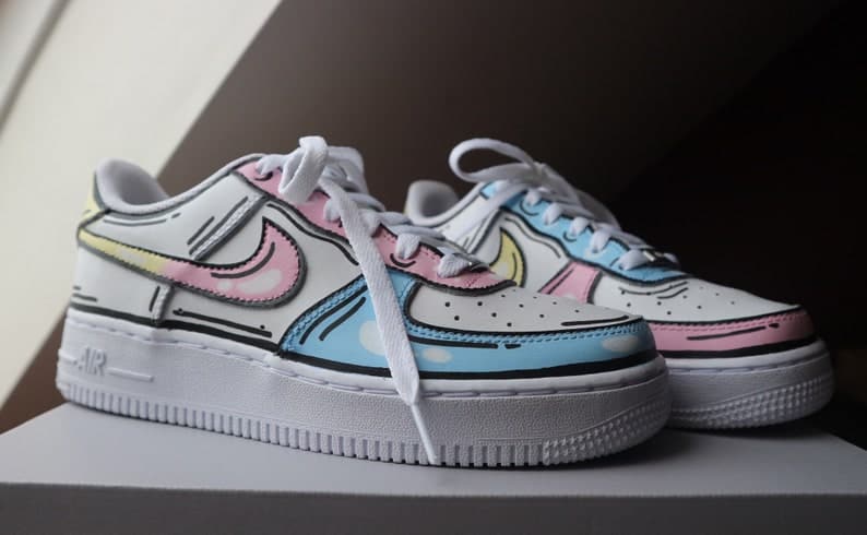 Nike Air Force 1 X Pastel Cartoon pink Yellow