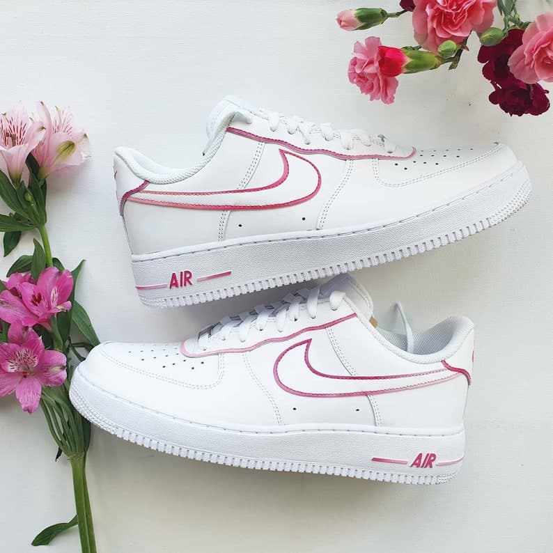Magenta and Pink Ombré_ Painted AF1’s