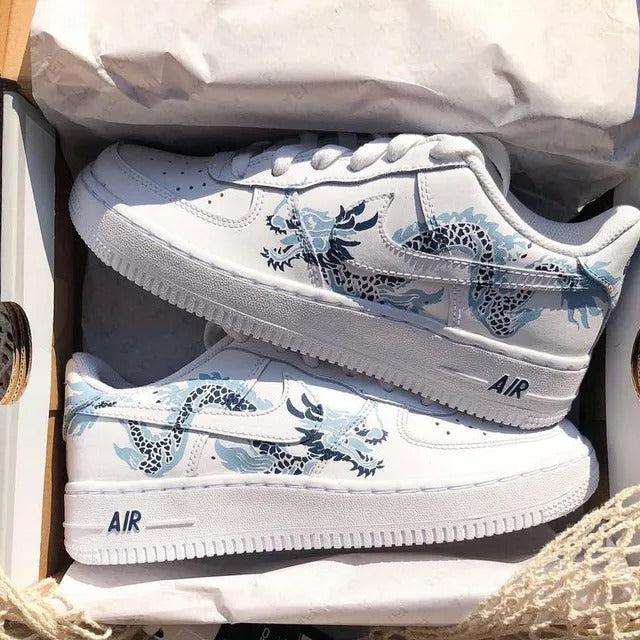 Custom Air Force 1 Baby Blue Dragon