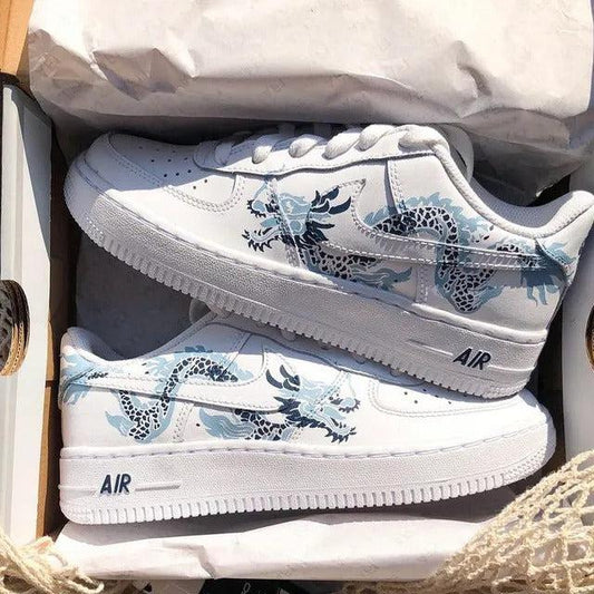 Custom Air Force 1 Baby Blue Dragon