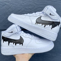 Custom Black Nike Drip Air Force Ones