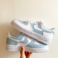 Custom Air Force 1 Baby Blue Colour Block