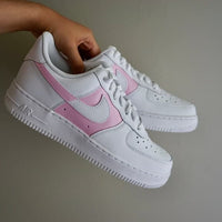 Custom Nike Air Force 1 Painted Pink Color
