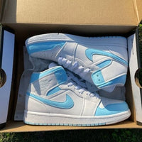 Custom Air Jordan 1 Mid White Bule